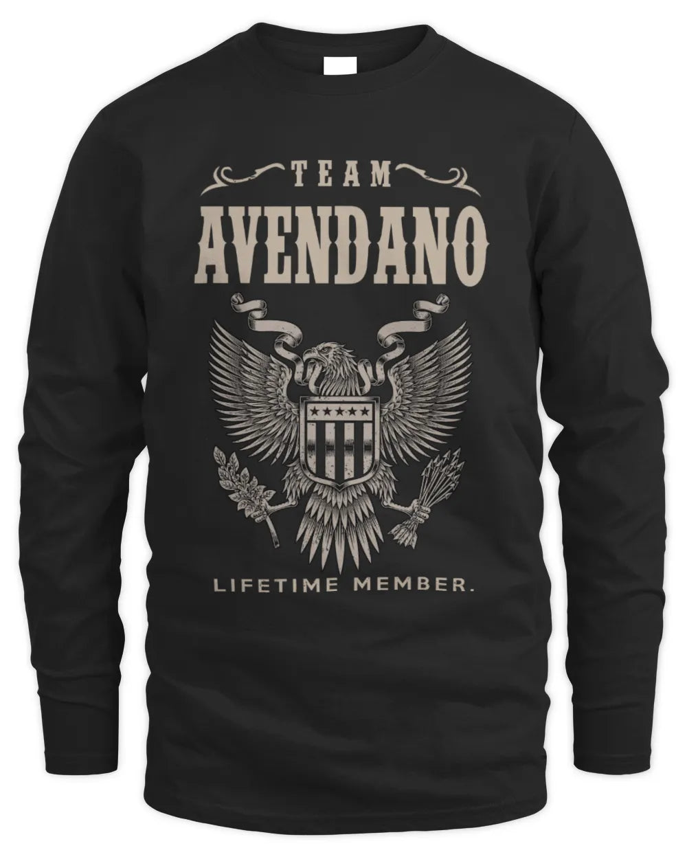AVENDANO TP06-K82 – Personalized Classic Style Apparel “Team NAME Lifetime Member” - Men's Long Sleeved T-Shirt - Black