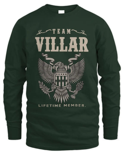 VILLAR TP06-K82 – Personalized Classic Style Apparel “Team NAME Lifetime Member” - Men's Long Sleeved T-Shirt - Forest Green