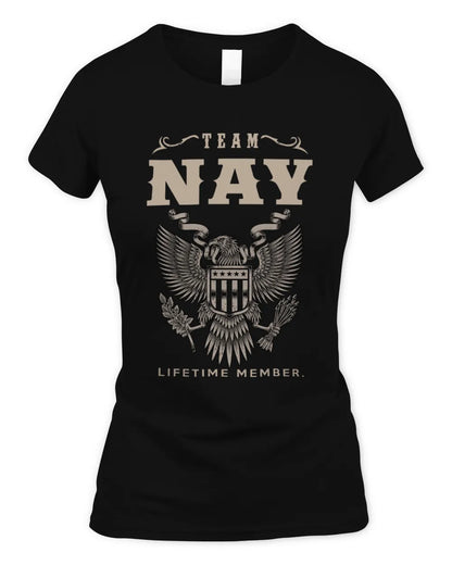 NAY TP06-K82 – Personalized Classic Style Apparel “Team NAME Lifetime Member” - Women's Standard T-Shirt - Black