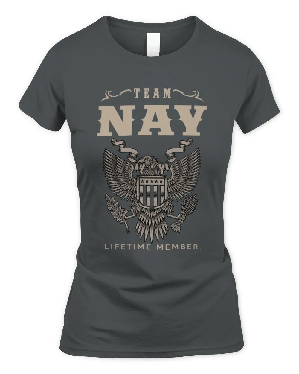 NAY TP06-K82 – Personalized Classic Style Apparel “Team NAME Lifetime Member” - Women's Standard T-Shirt - Charcoal