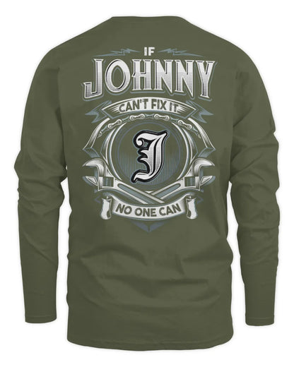 JOHNNY AP81-K4-626 - Personalized Ahmed Quote Apparel “If Ahmed Can't Fix It, No One Can” - Men's Long Sleeved T-Shirt - Military Green