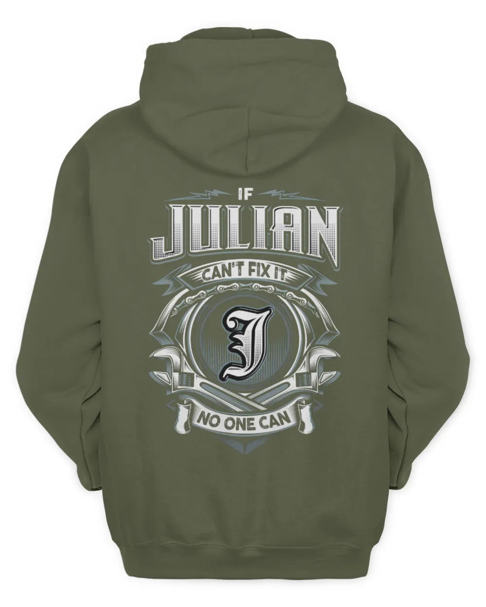 JULIAN AP81-K4-626 - Personalized Ahmed Quote Apparel “If Ahmed Can't Fix It, No One Can” - Unisex Hoodie - Military Green