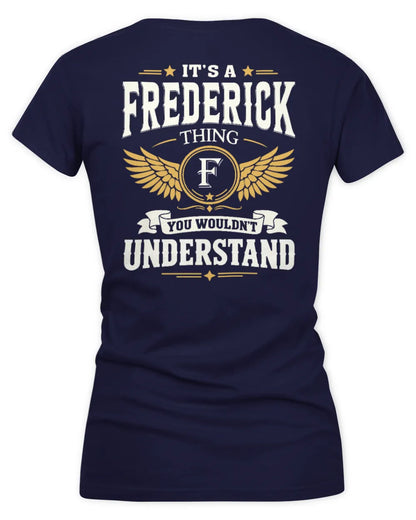 FREDERICK KT06-M008 It’s a [NAME] Thing – You Wouldn’t Understand | Personalized Vintage T-Shirt - Women's V-Neck T-Shirt - Navy