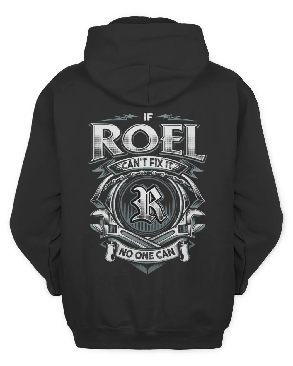 ROEL AP81-K4-626 - Personalized Ahmed Quote Apparel “If Ahmed Can't Fix It, No One Can” - Unisex Hoodie - Black