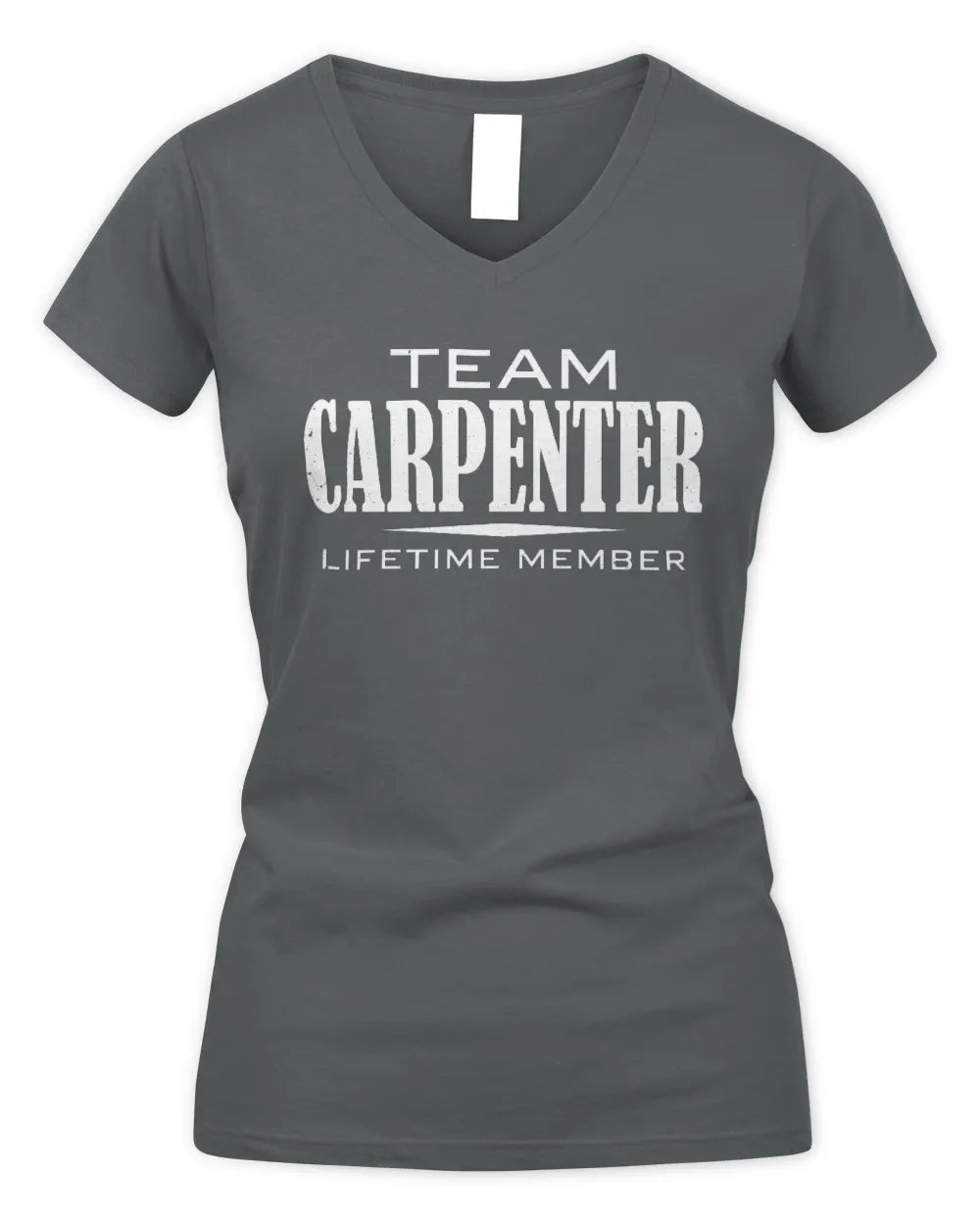 CARPENTER BL62-K4-128 - Personalized “Team NAME Lifetime Member” - Women's V-Neck T-Shirt - Charcoal