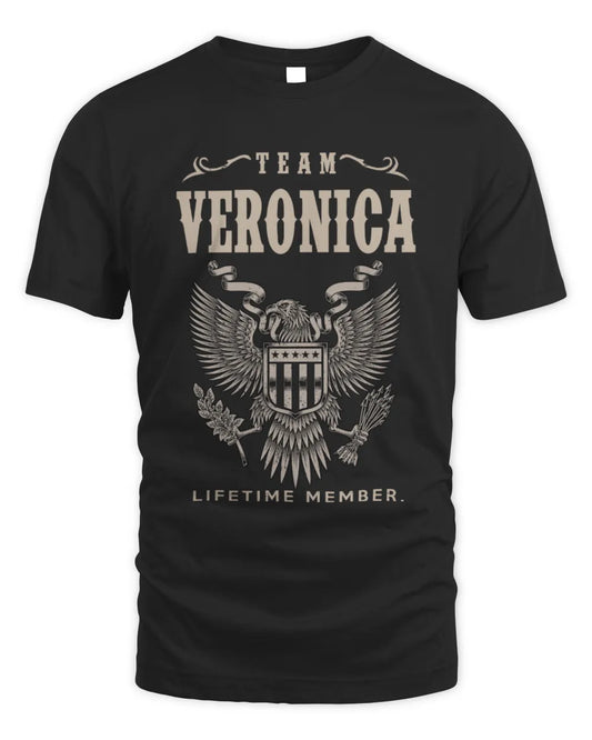 VERONICA TP06-K82 – Personalized Classic Style Apparel “Team NAME Lifetime Member” - Unisex Standard T-Shirt - Black