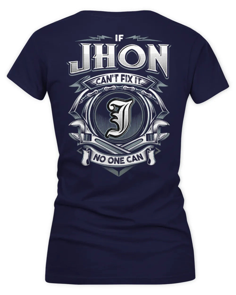 JHON AP81-K4-626 - Personalized Ahmed Quote Apparel “If Ahmed Can't Fix It, No One Can” - Women's V-Neck T-Shirt - Navy