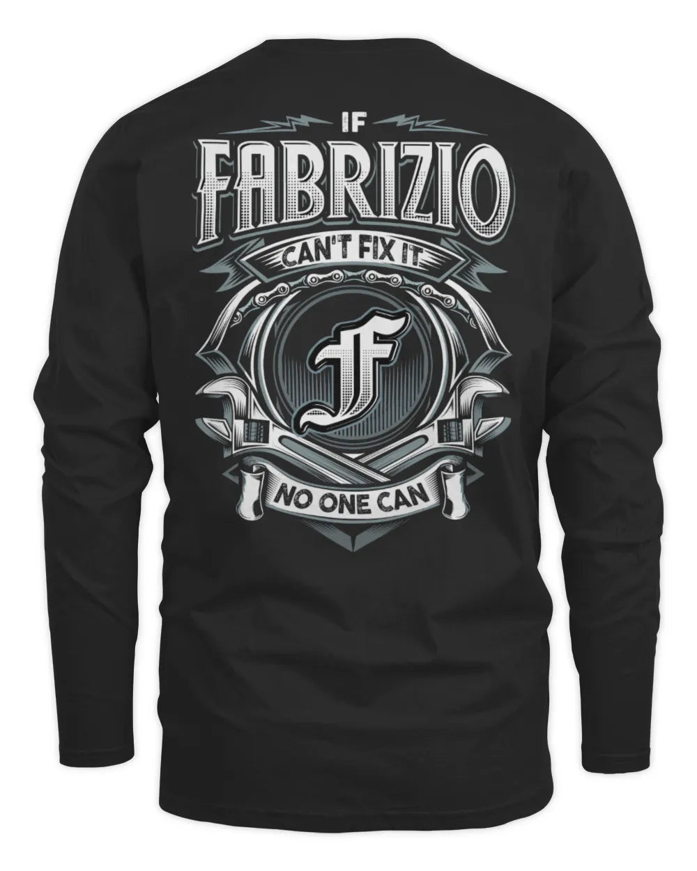 FABRIZIO AP81-K4-626 - Personalized Ahmed Quote Apparel “If Ahmed Can't Fix It, No One Can” - Men's Long Sleeved T-Shirt - Black
