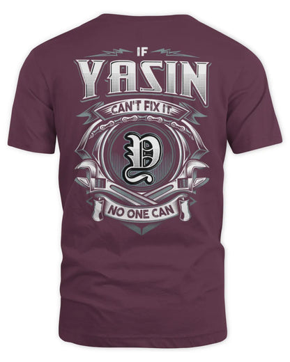YASIN AP81-K4-626 - Personalized Ahmed Quote Apparel “If Ahmed Can't Fix It, No One Can” - Unisex Standard T-Shirt - Maroon