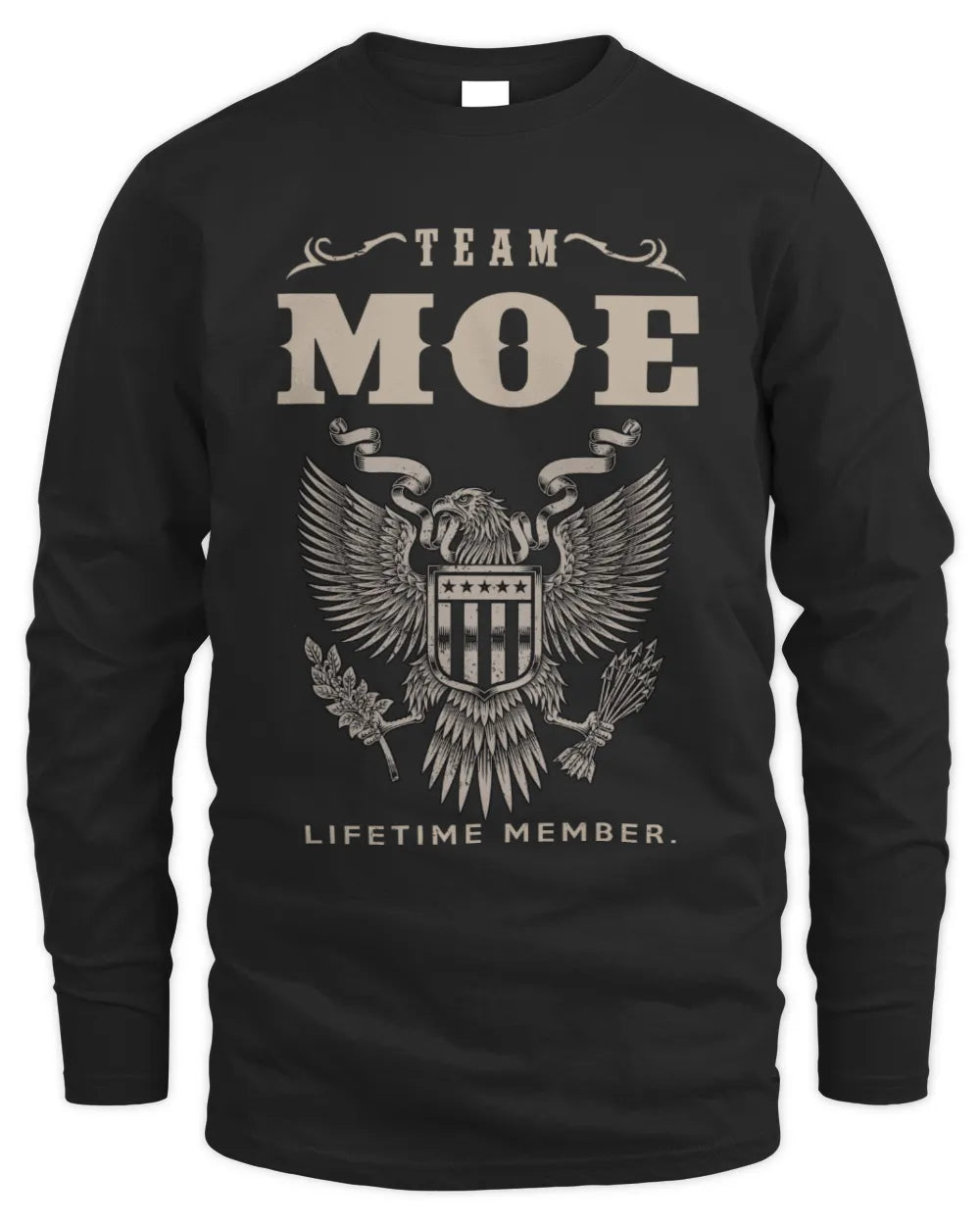MOE TP06-K82 – Personalized Classic Style Apparel “Team NAME Lifetime Member” - Men's Long Sleeved T-Shirt - Black