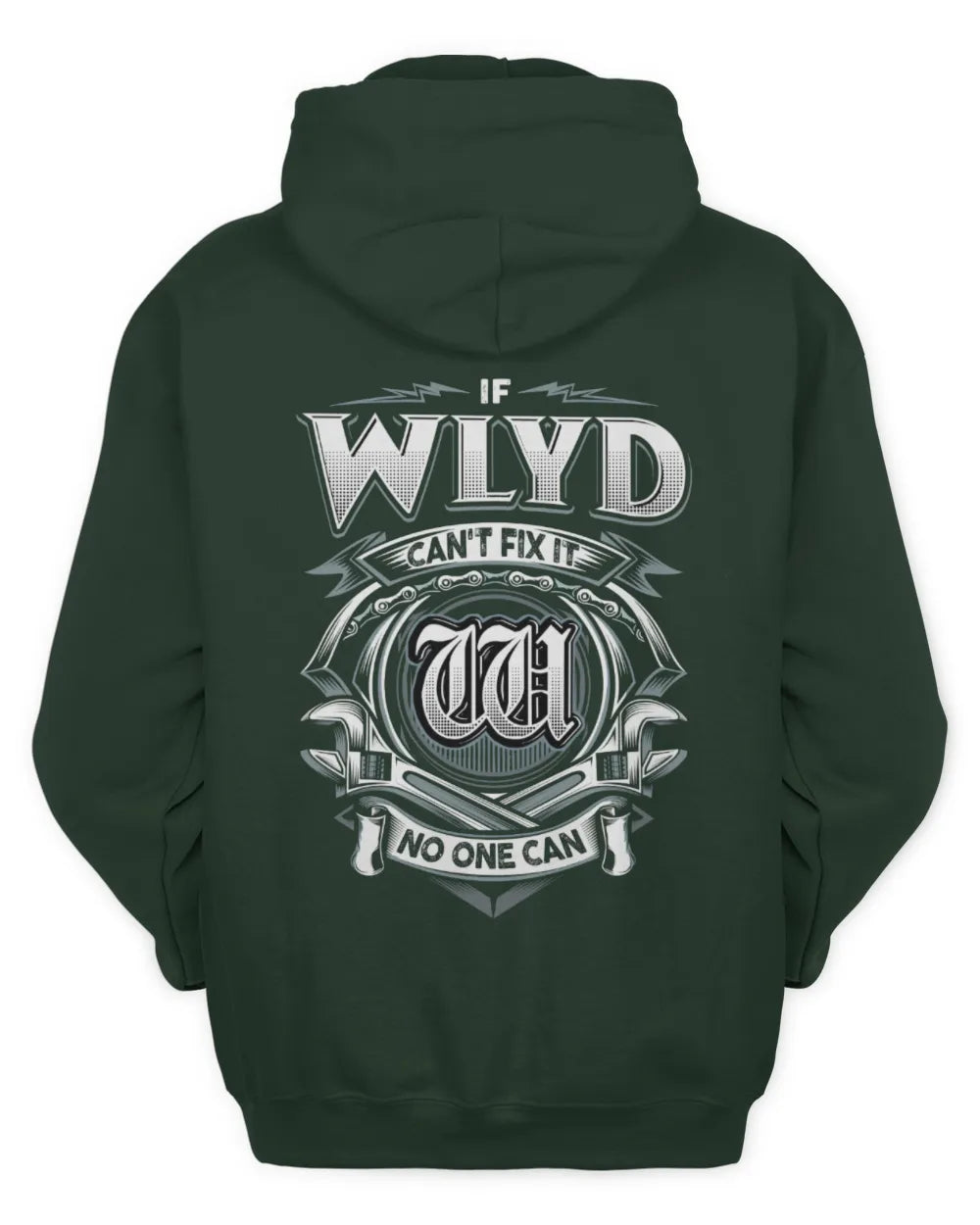 WLYD AP81-K4-626 - Personalized Ahmed Quote Apparel “If Ahmed Can't Fix It, No One Can” - Unisex Hoodie - Forest Green