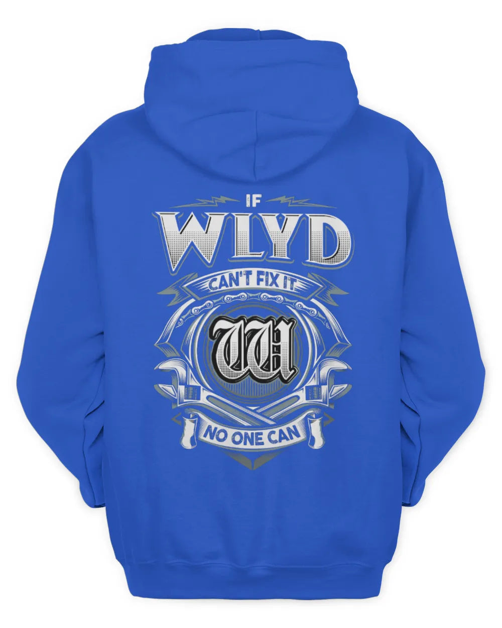 WLYD AP81-K4-626 - Personalized Ahmed Quote Apparel “If Ahmed Can't Fix It, No One Can” - Unisex Hoodie - Royal