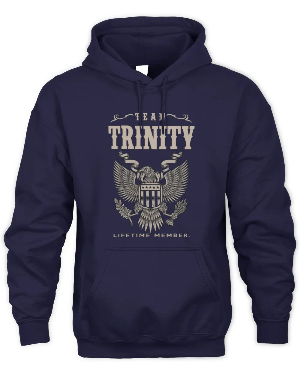 TRINITY TP06-K82 – Personalized Classic Style Apparel “Team NAME Lifetime Member” - Unisex Hoodie - Navy