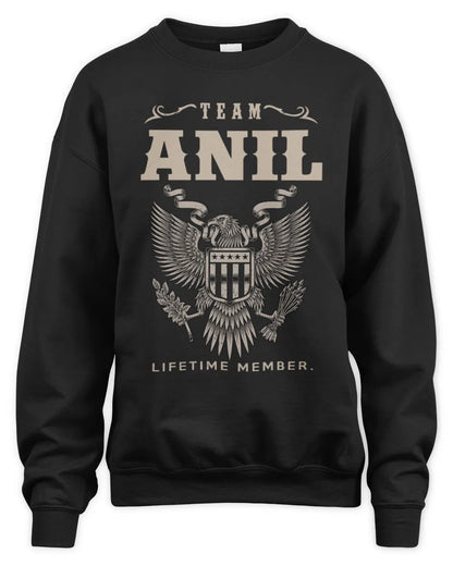 ANIL TP06-K82 – Personalized Classic Style Apparel “Team NAME Lifetime Member” - Unisex Sweatshirt - Black
