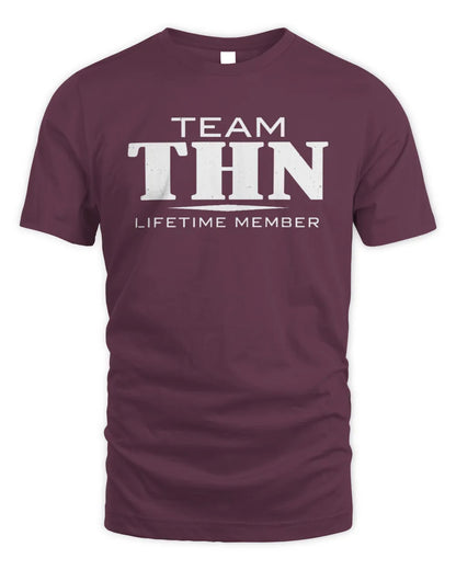 THN BL62-K4-128 - Personalized “Team NAME Lifetime Member” - Unisex Standard T-Shirt - Maroon