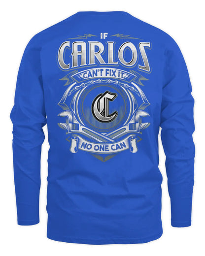 CARLOS AP81-K4-626 - Personalized Ahmed Quote Apparel “If Ahmed Can't Fix It, No One Can” - Men's Long Sleeved T-Shirt - Royal