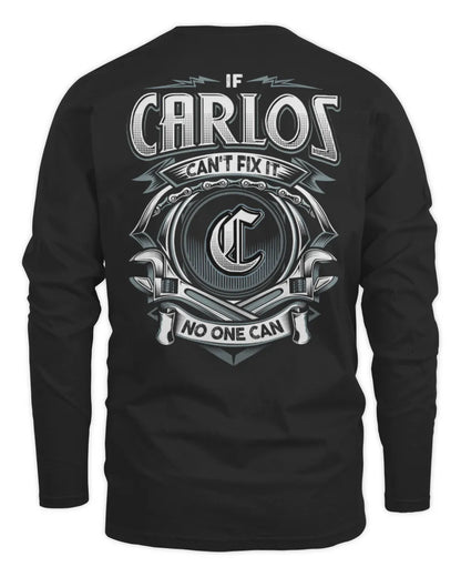 CARLOS AP81-K4-626 - Personalized Ahmed Quote Apparel “If Ahmed Can't Fix It, No One Can” - Men's Long Sleeved T-Shirt - Black