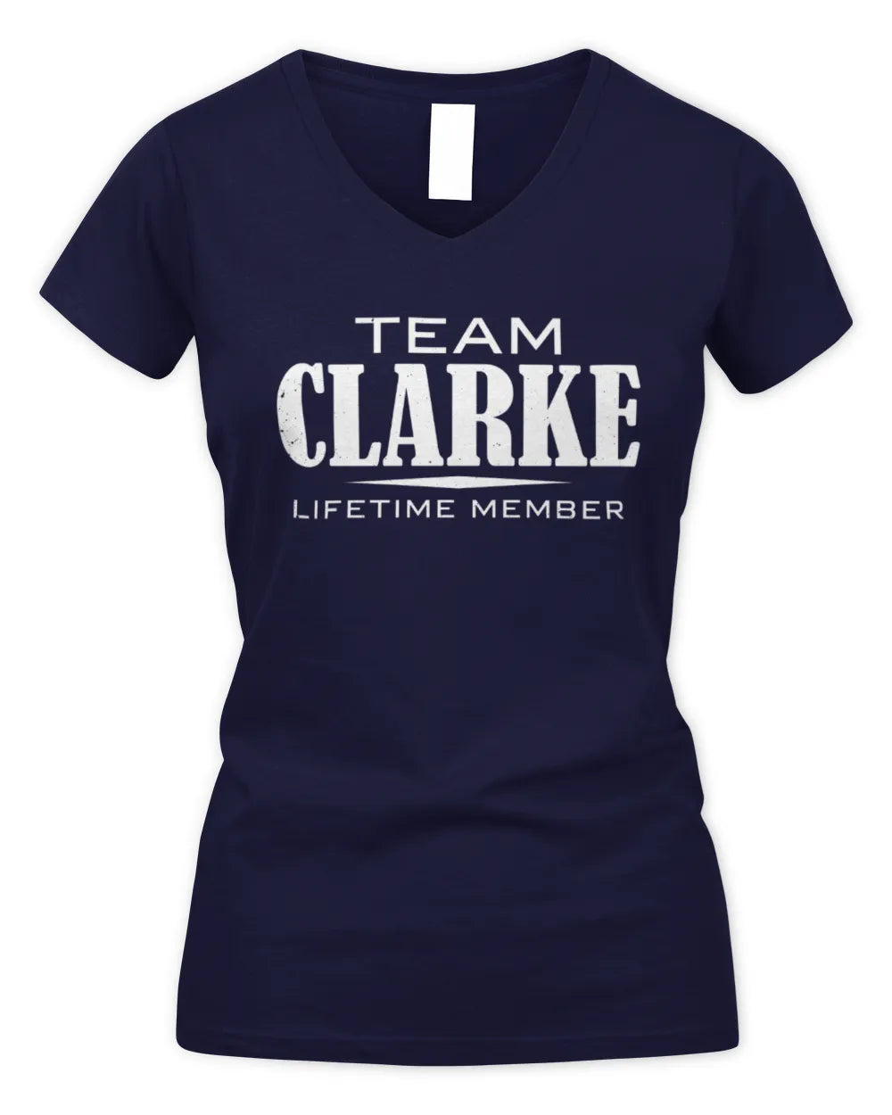 CLARKE BL62-K4-128 - Personalized “Team NAME Lifetime Member” - Women's V-Neck T-Shirt - Navy