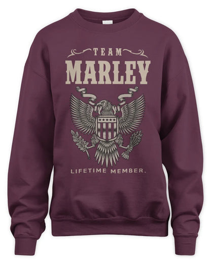 MARLEY TP06-K82 – Personalized Classic Style Apparel “Team NAME Lifetime Member” - Unisex Sweatshirt - Maroon