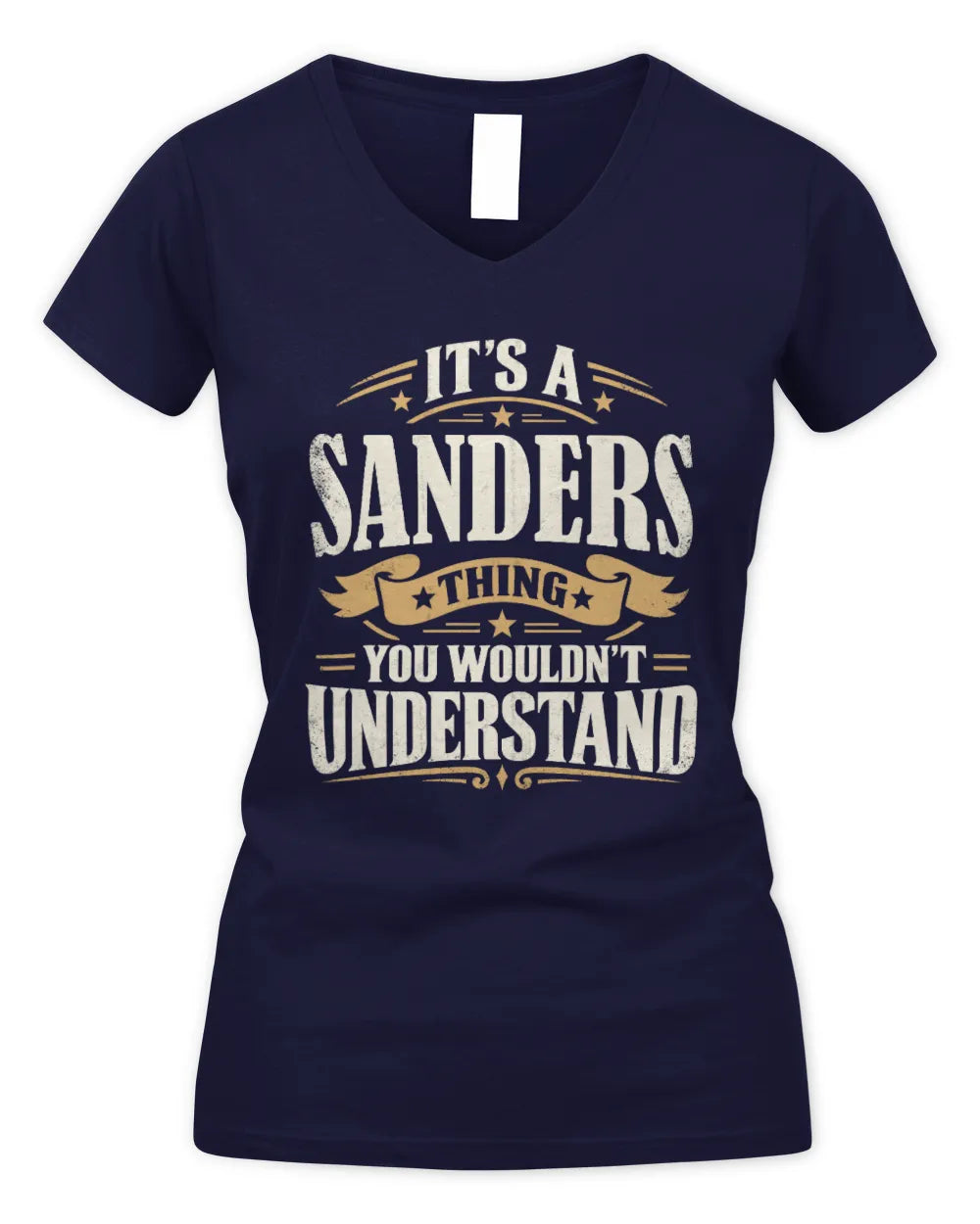 SANDERS P08 TH51 - Personalized “It’s a/an [NAME] Thing – You Wouldn’t Understand” Shirt - Women's V-Neck T-Shirt - Navy