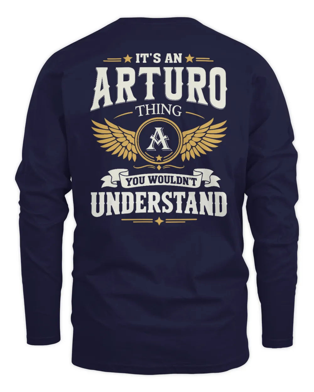 ARTURO KT06-M008 It’s a [NAME] Thing – You Wouldn’t Understand | Personalized Vintage T-Shirt - Men's Long Sleeved T-Shirt - Navy