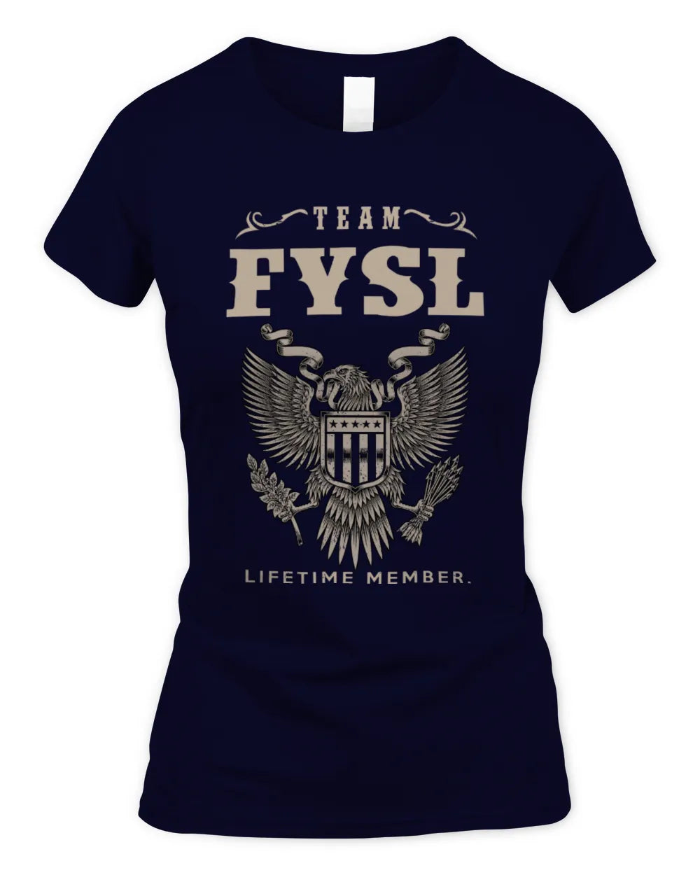 FYSL TP06-K82 – Personalized Classic Style Apparel “Team NAME Lifetime Member” - Women's Standard T-Shirt - Navy