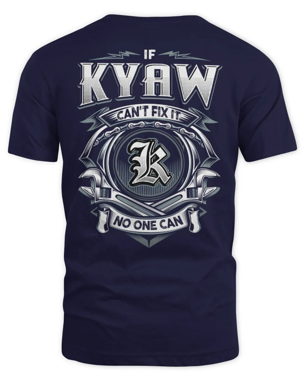 KYAW AP81-K4-626 - Personalized Ahmed Quote Apparel “If Ahmed Can't Fix It, No One Can” - Unisex Standard T-Shirt - Navy