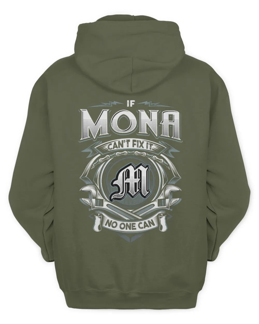 MONA AP81-K4-626 - Personalized Ahmed Quote Apparel “If Ahmed Can't Fix It, No One Can” - Unisex Hoodie - Military Green