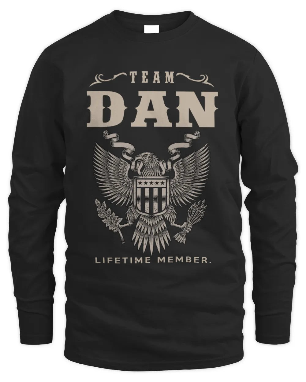 DAN TP06-K82 – Personalized Classic Style Apparel “Team NAME Lifetime Member” - Men's Long Sleeved T-Shirt - Black