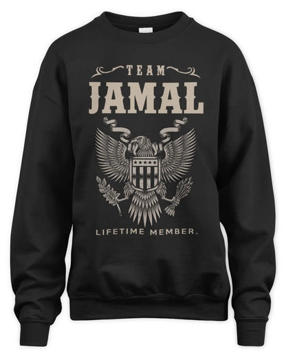 JAMAL TP06-K82 – Personalized Classic Style Apparel “Team NAME Lifetime Member” - Unisex Sweatshirt - Black