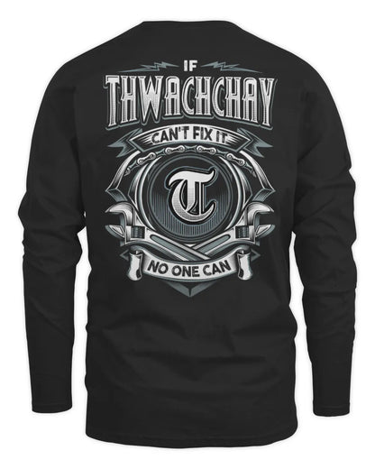 THWACHCHAY AP81-K4-626 - Personalized Ahmed Quote Apparel “If Ahmed Can't Fix It, No One Can” - Men's Long Sleeved T-Shirt - Black