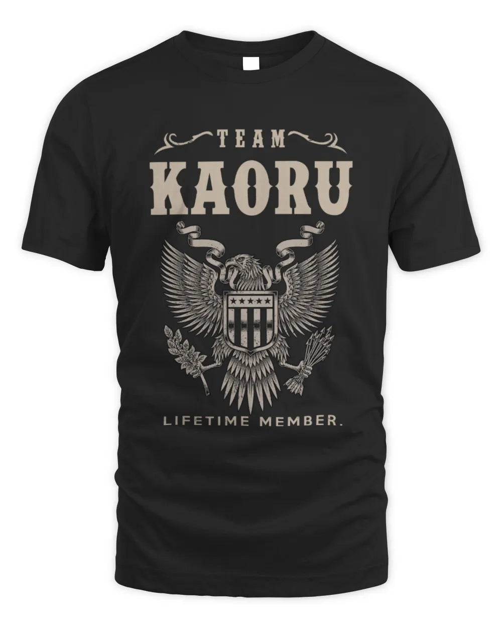KAORU TP06-K82 – Personalized Classic Style Apparel “Team NAME Lifetime Member” - Unisex Standard T-Shirt - Black
