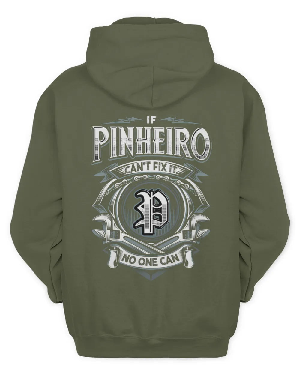 PINHEIRO AP81-K4-626 - Personalized Ahmed Quote Apparel “If Ahmed Can't Fix It, No One Can” - Unisex Hoodie - Military Green