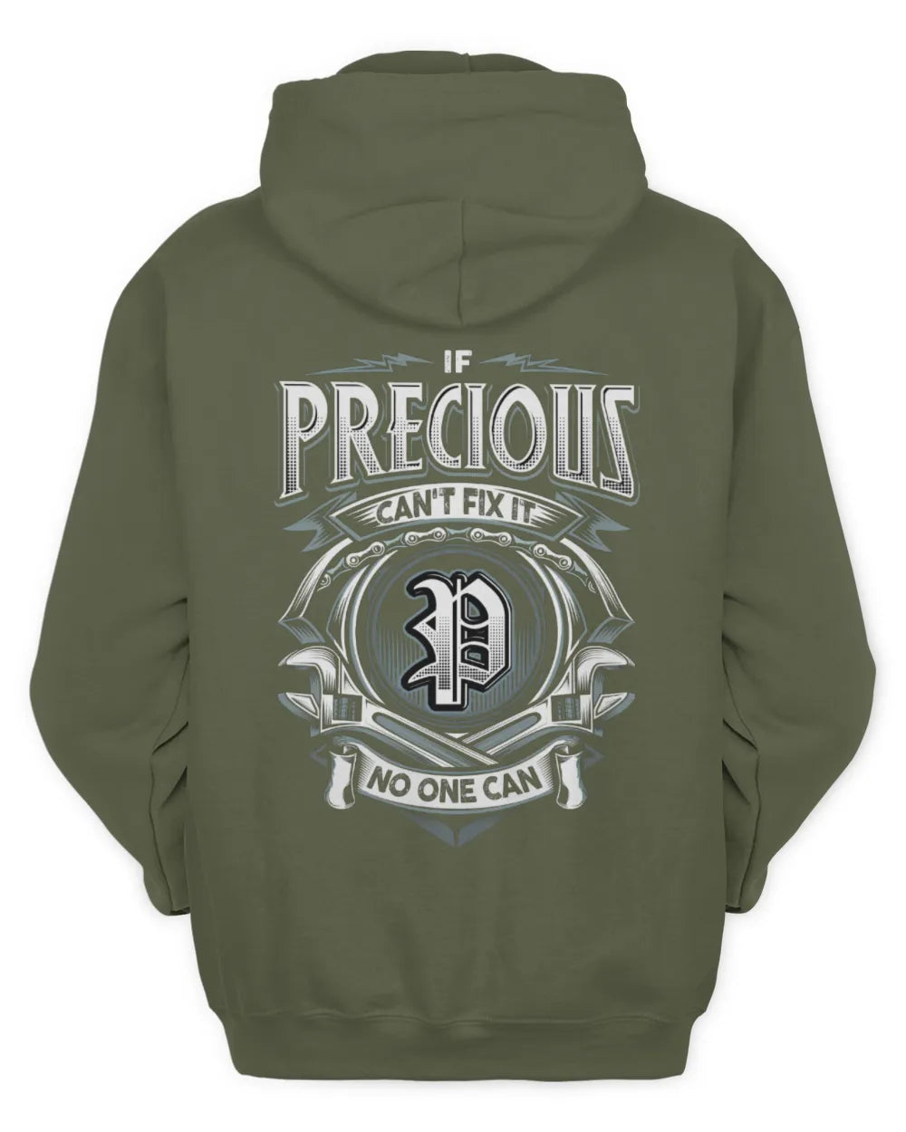 PRECIOUS AP81-K4-626 - Personalized Ahmed Quote Apparel “If Ahmed Can't Fix It, No One Can” - Unisex Hoodie - Military Green