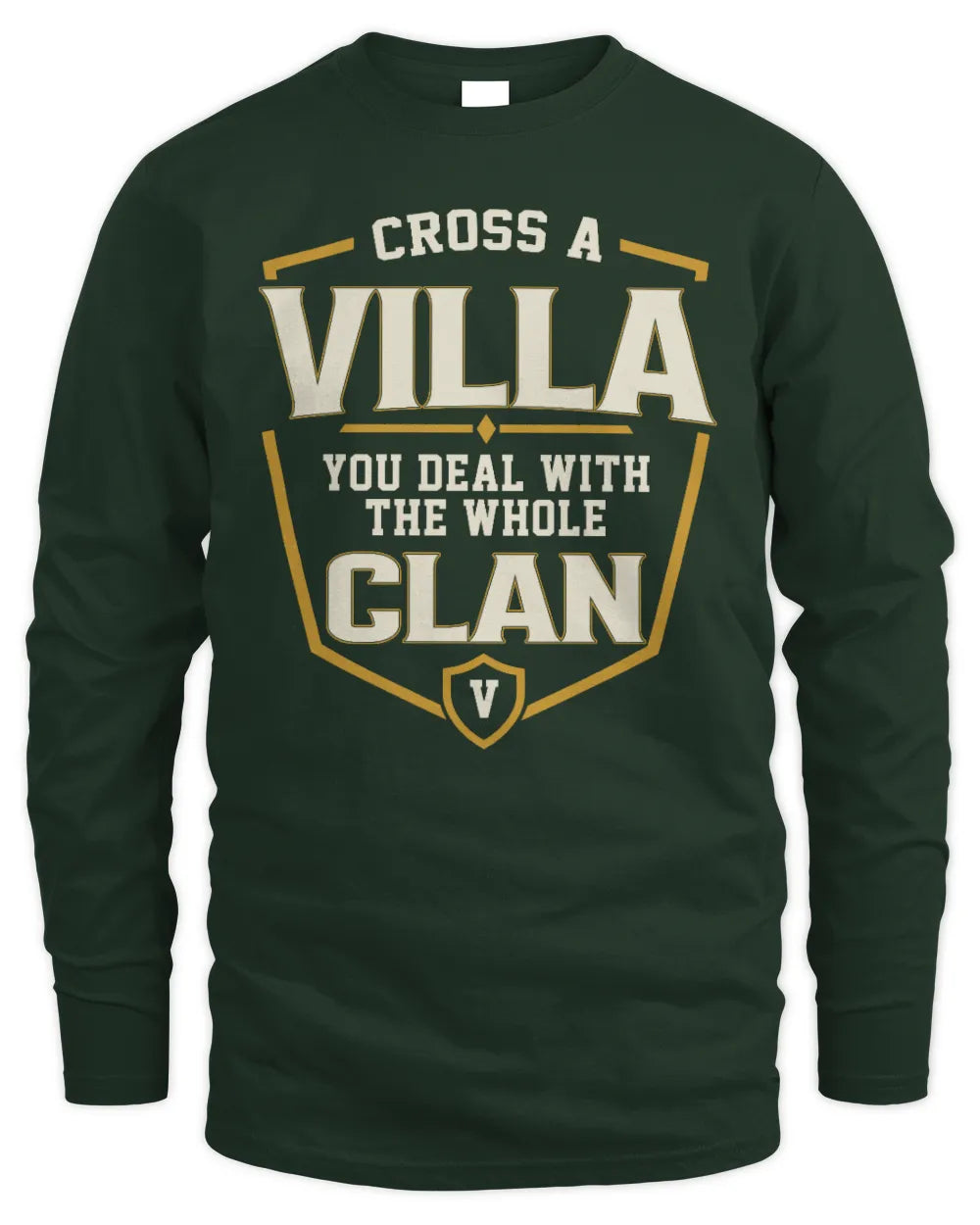 VILLA NT1-K008 Cross A/An NAME, You Deal With the Whole Clan | Personalized Vintage T-Shirt - Men's Long Sleeved T-Shirt - Forest Green