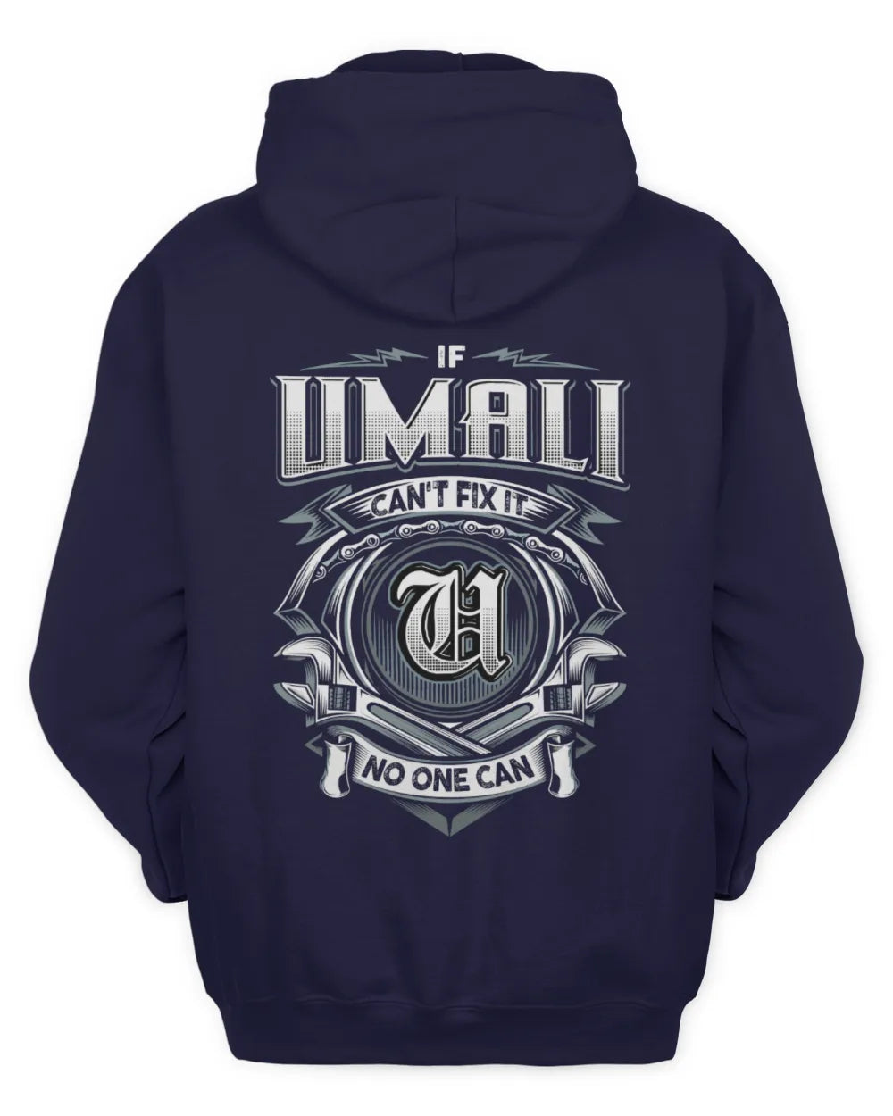 UMALI AP81-K4-626 - Personalized Ahmed Quote Apparel “If Ahmed Can't Fix It, No One Can” - Unisex Hoodie - Navy