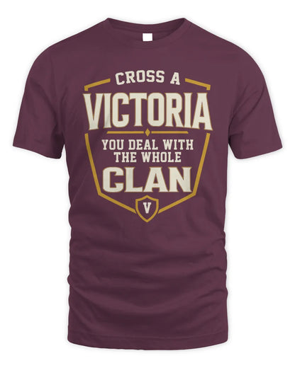 VICTORIA NT1-K008 Cross A/An NAME, You Deal With the Whole Clan | Personalized Vintage T-Shirt - Unisex Standard T-Shirt - Maroon