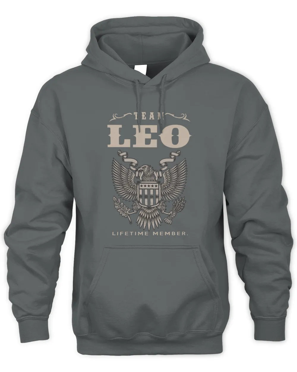 LEO TP06-K82 – Personalized Classic Style Apparel “Team NAME Lifetime Member” - Unisex Hoodie - Charcoal