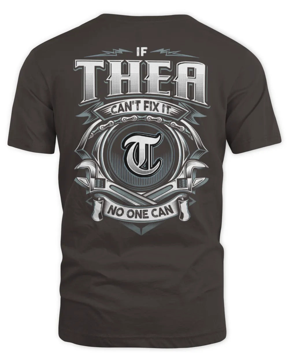 THEA AP81-K4-626 - Personalized Ahmed Quote Apparel “If Ahmed Can't Fix It, No One Can” - Unisex Standard T-Shirt - Dark Chocolate