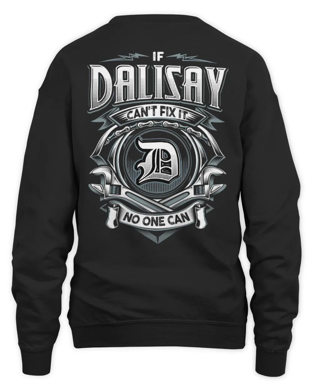 DALISAY AP81-K4-626 - Personalized Ahmed Quote Apparel “If Ahmed Can't Fix It, No One Can” - Unisex Sweatshirt - Black