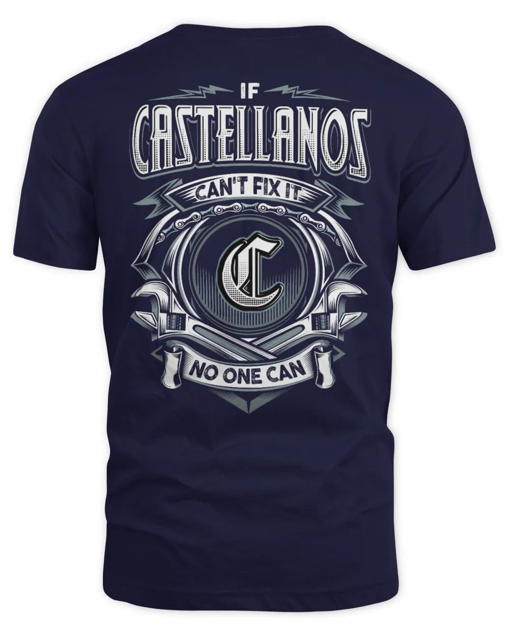 CASTELLANOS AP81-K4-626 - Personalized Ahmed Quote Apparel “If Ahmed Can't Fix It, No One Can” - Unisex Standard T-Shirt - Navy