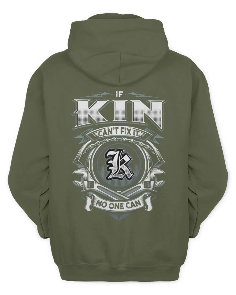 KIN AP81-K4-626 - Personalized Ahmed Quote Apparel “If Ahmed Can't Fix It, No One Can” - Unisex Hoodie - Military Green