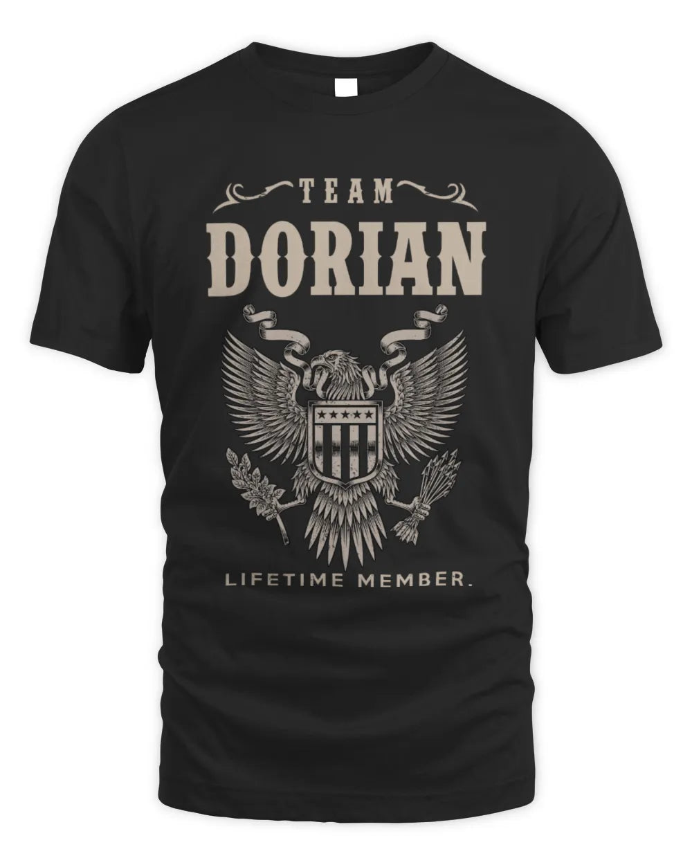 DORIAN TP06-K82 – Personalized Classic Style Apparel “Team NAME Lifetime Member” - Unisex Standard T-Shirt - Black
