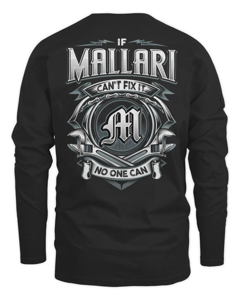 MALLARI AP81-K4-626 - Personalized Ahmed Quote Apparel “If Ahmed Can't Fix It, No One Can” - Men's Long Sleeved T-Shirt - Black