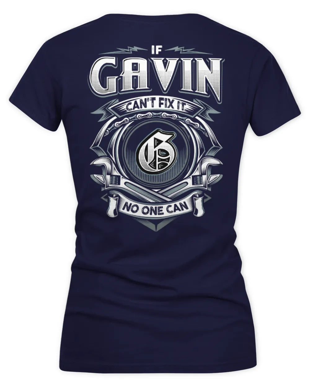 GAVIN AP81-K4-626 - Personalized Ahmed Quote Apparel “If Ahmed Can't Fix It, No One Can” - Women's V-Neck T-Shirt - Navy