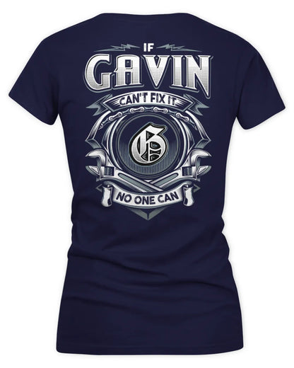 GAVIN AP81-K4-626 - Personalized Ahmed Quote Apparel “If Ahmed Can't Fix It, No One Can” - Women's V-Neck T-Shirt - Navy