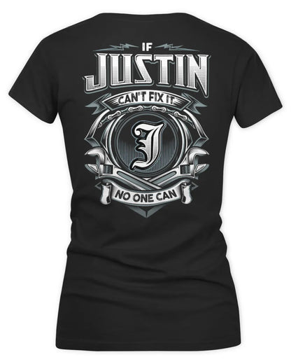 JUSTIN AP81-K4-626 - Personalized Ahmed Quote Apparel “If Ahmed Can't Fix It, No One Can” - Women's V-Neck T-Shirt - Black