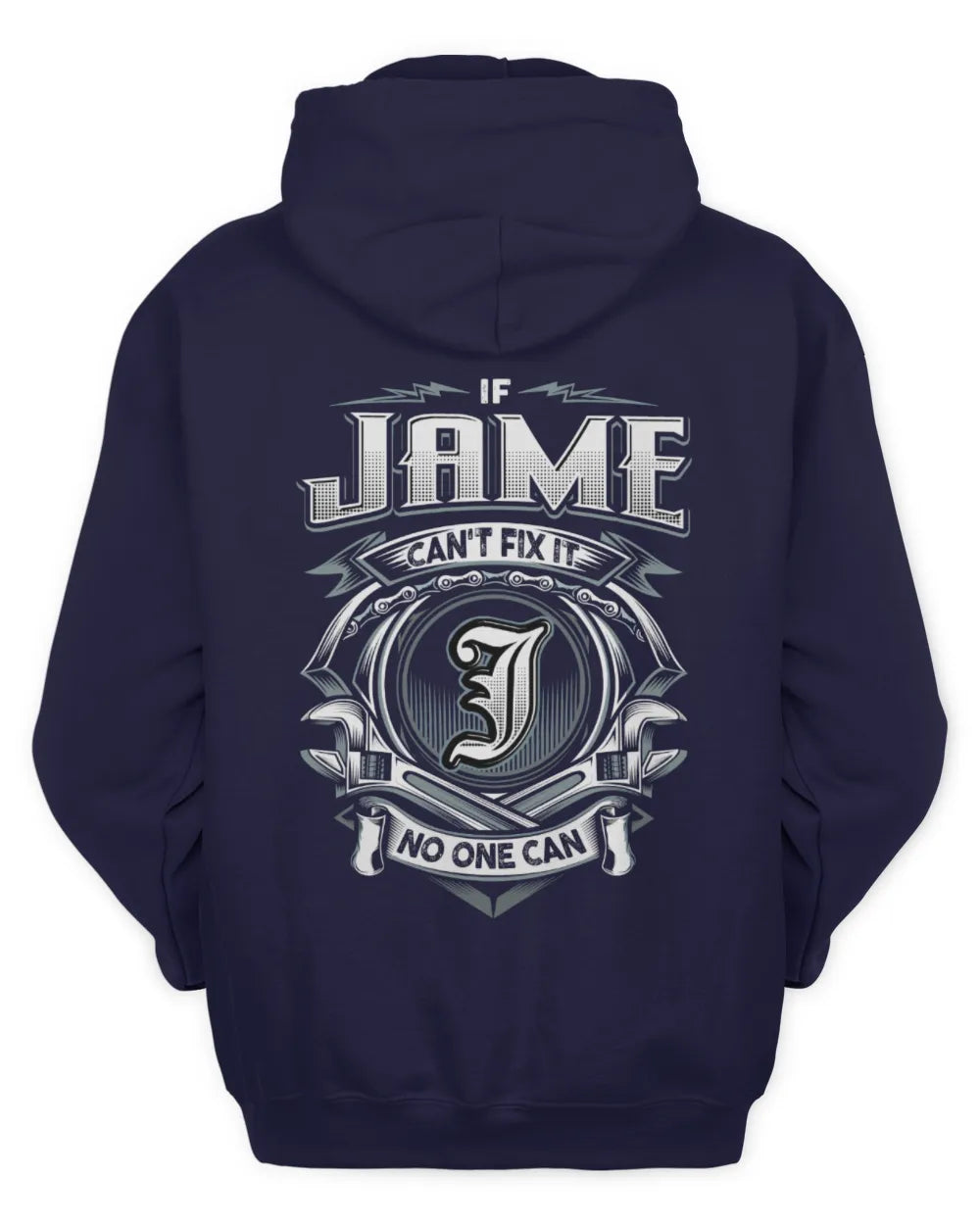 JAME AP81-K4-626 - Personalized Ahmed Quote Apparel “If Ahmed Can't Fix It, No One Can” - Unisex Hoodie - Navy
