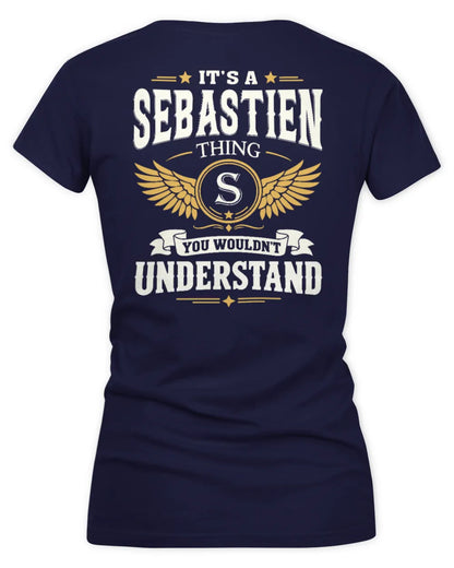 SEBASTIEN KT06-M008 It’s a [NAME] Thing – You Wouldn’t Understand | Personalized Vintage T-Shirt - Women's V-Neck T-Shirt - Navy