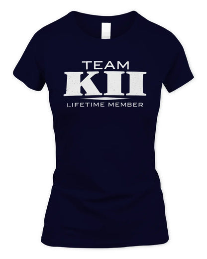 KII BL62-K4-128 - Personalized “Team NAME Lifetime Member” - Women's Standard T-Shirt - Navy